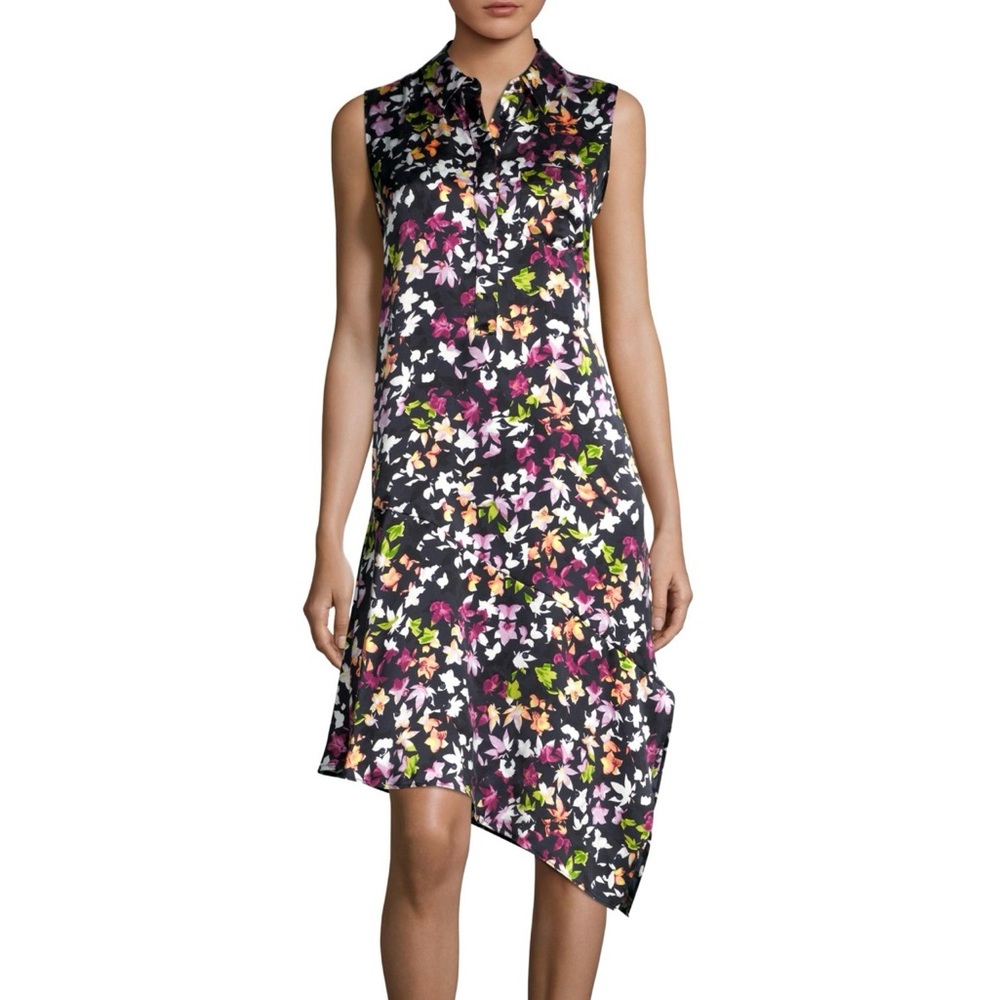 Equipment Women's Tira Silk Shift Dress Eclipse floral Print Size SP EUC
